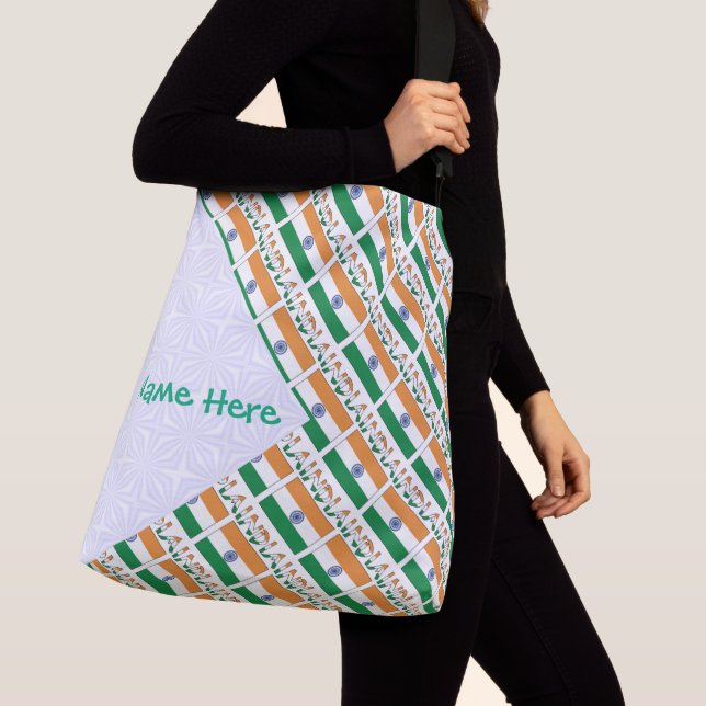 Ajustável Bolsa Personalizada com a Bandeira da Índia em Mos (Close Up)