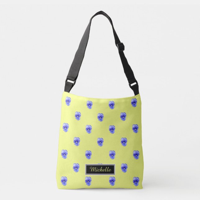 Ajustável Bolsa personalizado de Pansy Azul (Frente)