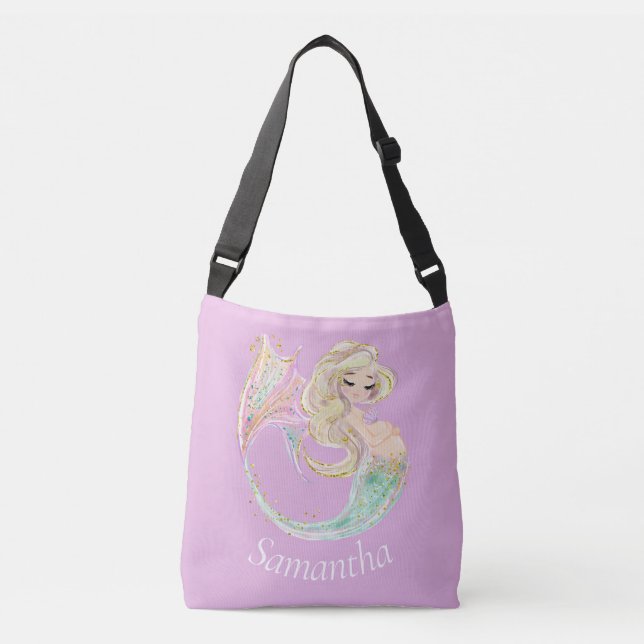 Ajustável Bolsa Rosa de Ombro Mermaid Mother To Be (Frente)