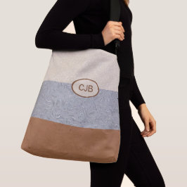 Ajustável Bolsa Stylish Cinza, Marfim e Marrom
