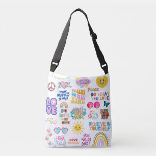 AJUSTÁVEL BOLSA TRANSVERSAL AFIRMAÇÕES DE KINDNESS