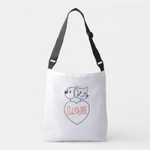 Bolsa transversal amor animais de estimação
