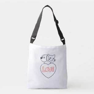 Ajustável Bolsa transversal amor animais de estimação