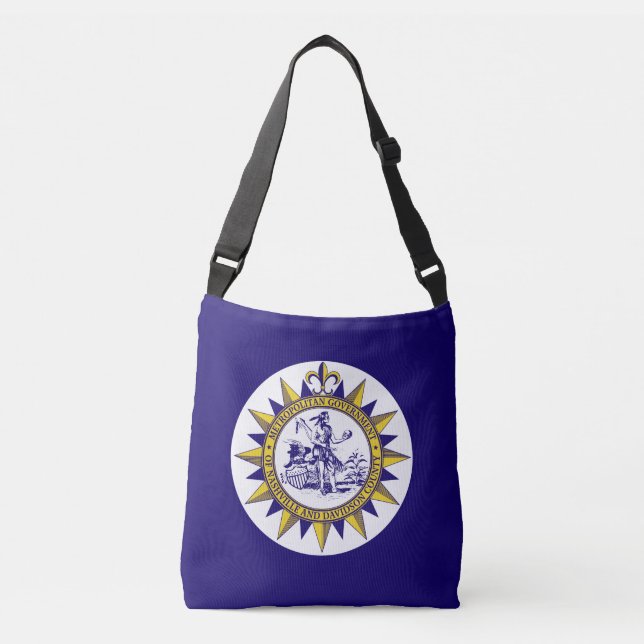 Ajustável Bolsa transversal com a bandeira de Nashville, Ten (Frente)