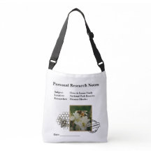 Bolsa transversal com diário de pesquisa de campo
