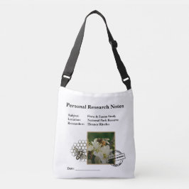 Ajustável Bolsa transversal com diário de pesquisa de campo 