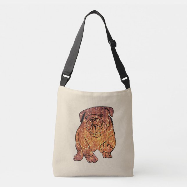 Ajustável Bolsa transversal com estampa total de arte do Bul (Frente)
