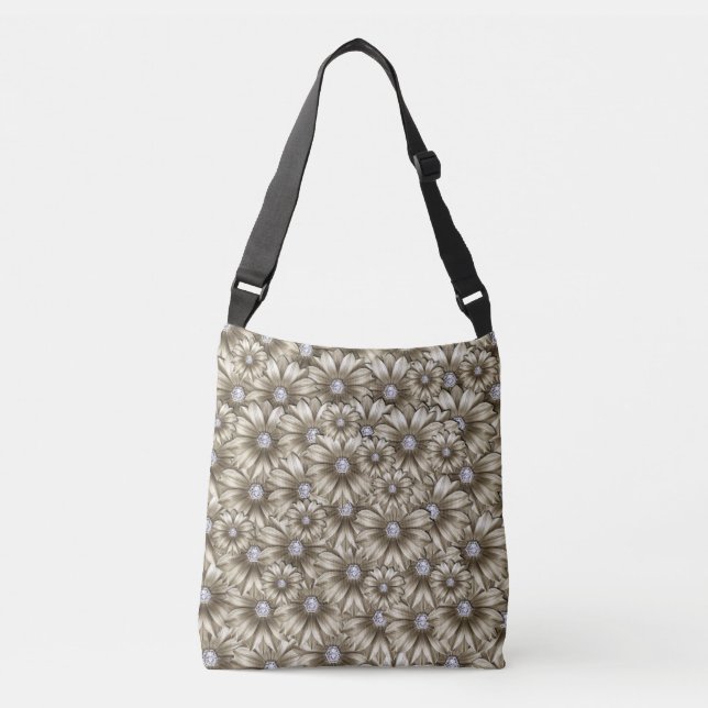 Ajustável Bolsa transversal com Flores (Frente)