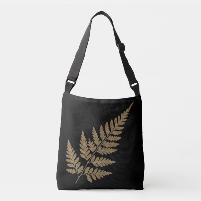 Ajustável Bolsa transversal com silhueta de folha de samamba (Frente)