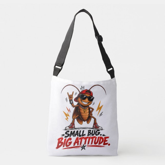 Ajustável Bolsa transversal de barata de desenho animado eng (Frente)