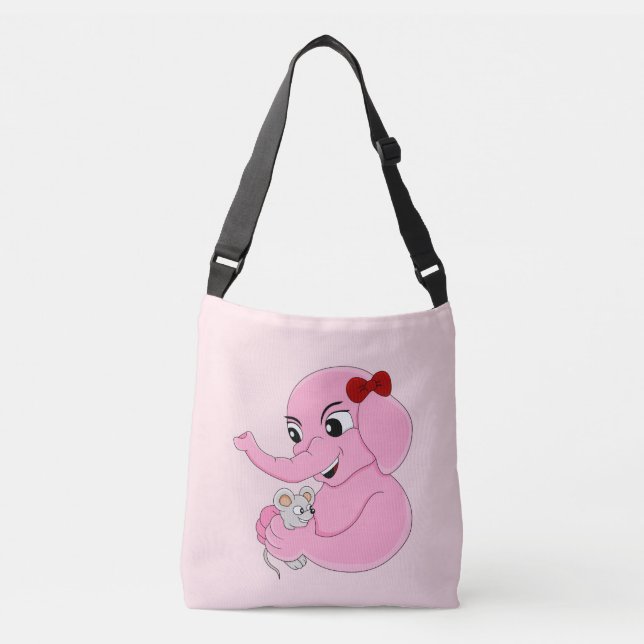 Ajustável Bolsa transversal de desenho animado de menina ele (Frente)