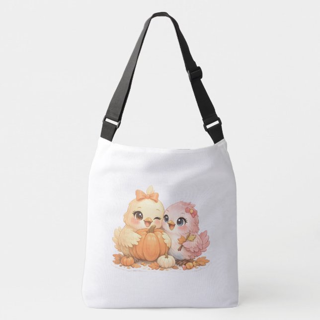 Ajustável Bolsa transversal de Halloween Fofa com Abóboras e (Frente)