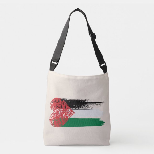 Ajustável Bolsa transversal de Solidariedade Palestina | Cor (Frente)