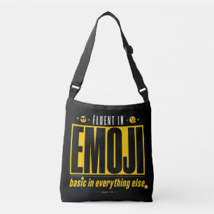 Ajustável Bolsa transversal engraçada em Emoji Fluente