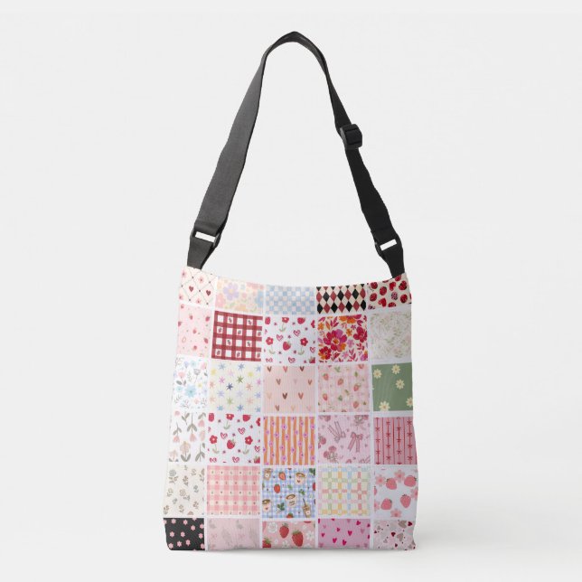 Ajustável Bolsa transversal estética fofa coquette (Frente)