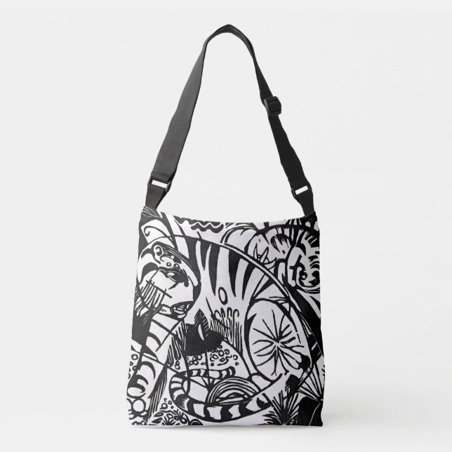 Ajustável Bolsa transversal expressionista Tiger de Franz Ma (Frente)