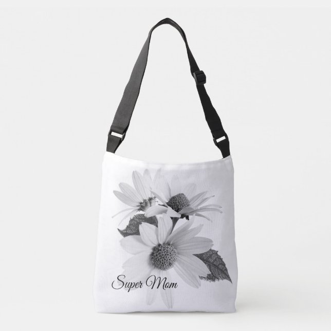 Ajustável Bolsa transversal floral moderna de margarida eleg (Frente)