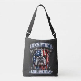 Ajustável Bolsa transversal Grumpy Patriótico de Bulldog de
