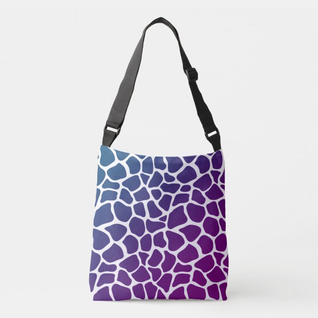 Ajustável Bolsa transversal - Impressão de girafa roxa (Frente)