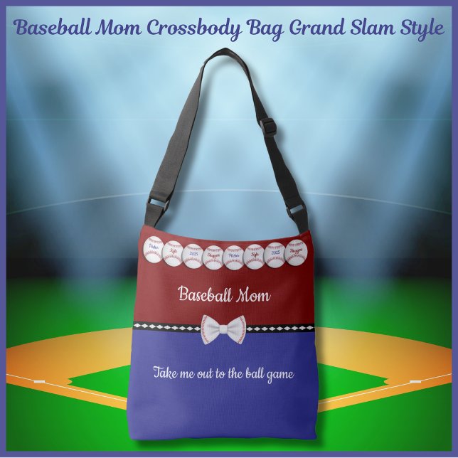 Ajustável Bolsa transversal para mães de jogadores de beiseb (Baseball Mom Crossbody Bag Grand Slam Style)