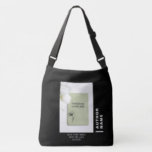 Ajustável Bolsa transversal preta com capa de livro de autor