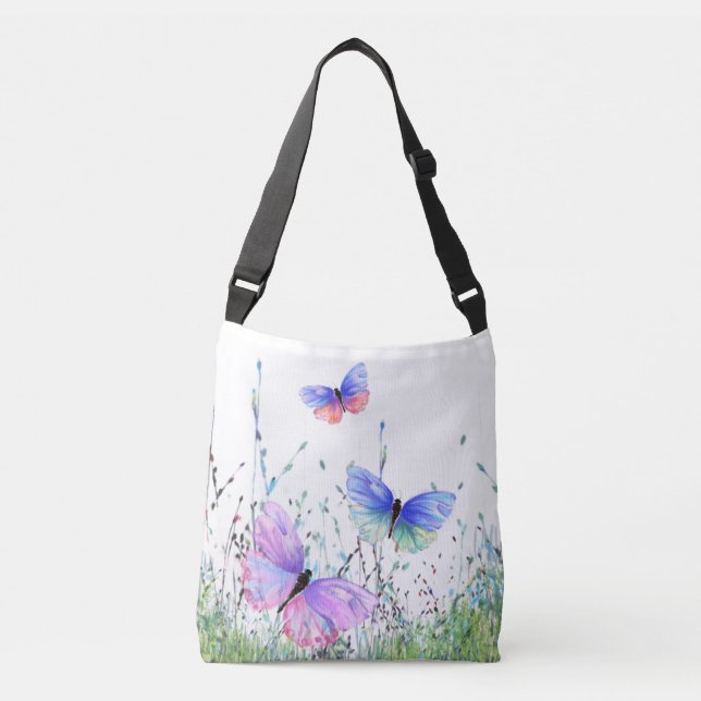 Ajustável Bolsa transversal Spring Butterflies (Frente)
