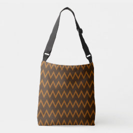 Ajustável Bolsa transversal ziguezague marrom