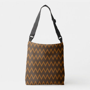 Ajustável Bolsa transversal ziguezague marrom