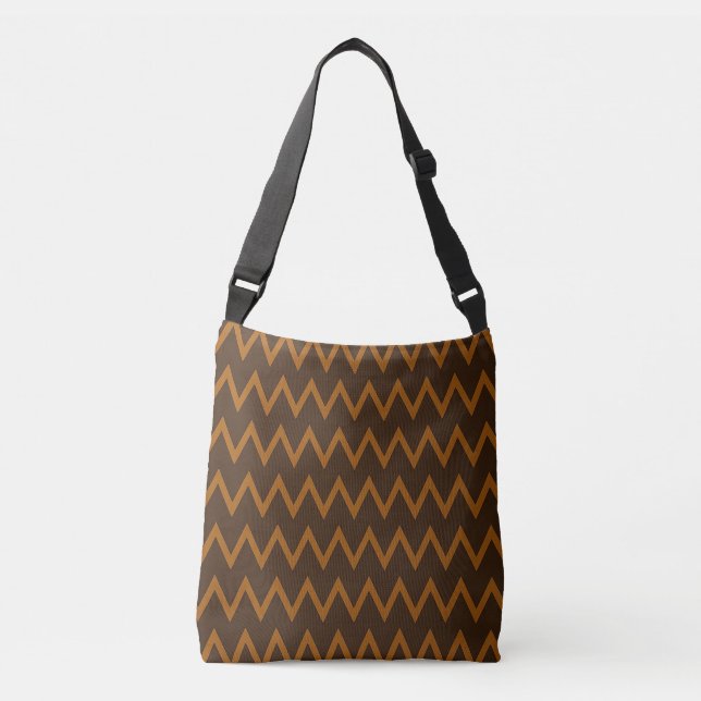 Ajustável Bolsa transversal ziguezague marrom (Frente)