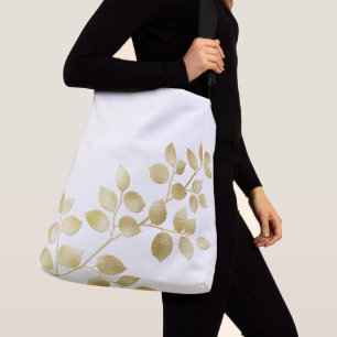 Ajustável Branco clássico com ouro deixa uma bolsa