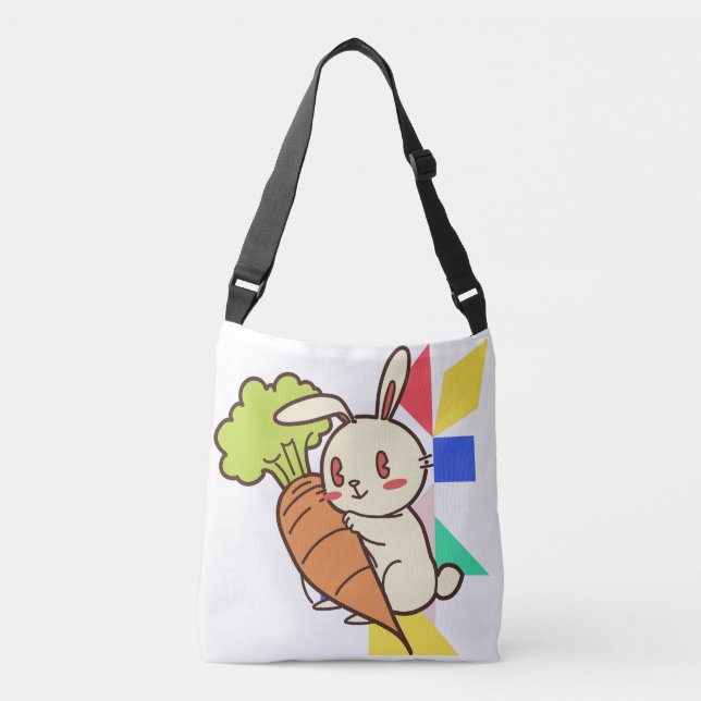 Ajustável Coelho Fofo com Bolsa de Cenoura (Frente)