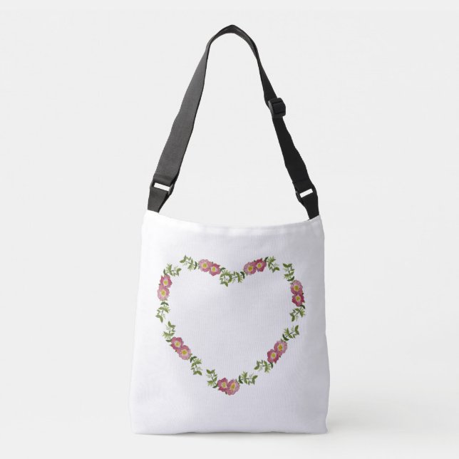 Ajustável Coleção Corações e Flores Bolsa transversal (verme (Frente)