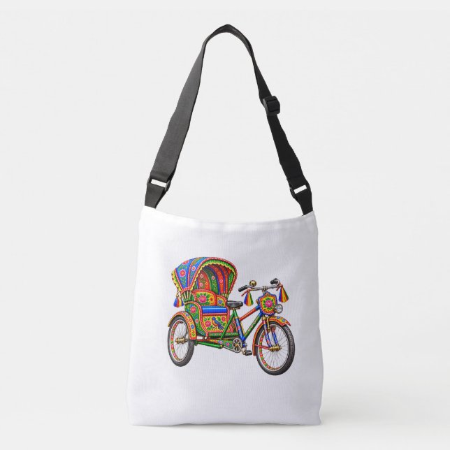 Ajustável Colorida Arte de Rickshaw — Bolsa transversal beng (Frente)
