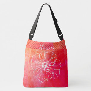 Ajustável Contorno da Flor Branca e Bolsa Laranja