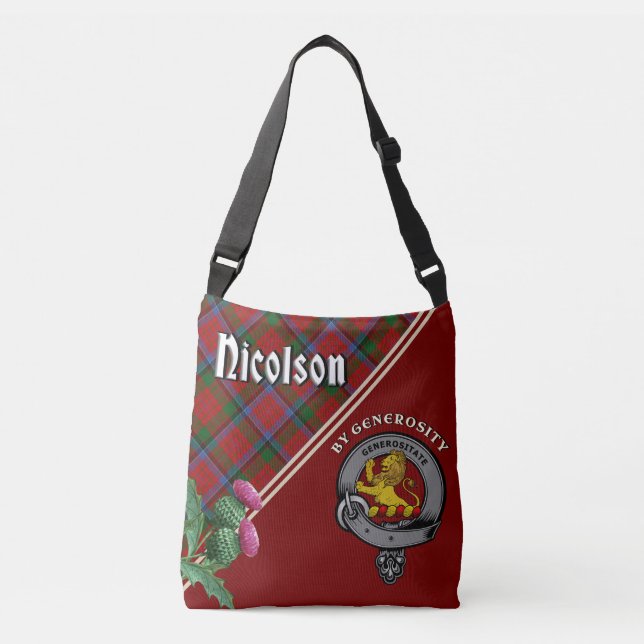 Ajustável Crachá Nicolson Clan e Bolsa Tartan (Frente)