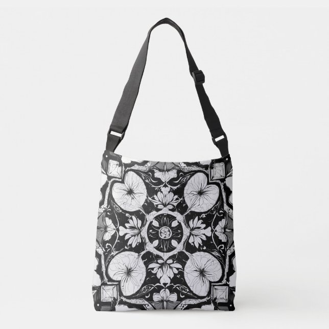Ajustável "Elegância monocromática: Bolsa gráfico"Bolsa (Frente)