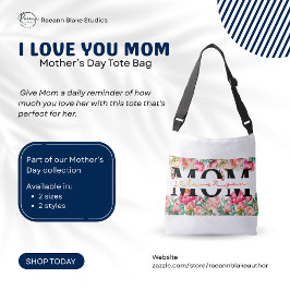 Ajustável "Eu Amo-Te Mãe" Bolsa de Dia Mãe