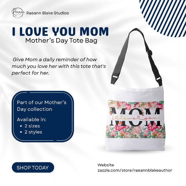 Ajustável "Eu Amo-Te Mãe" Bolsa de Dia Mãe (Criador carregado)