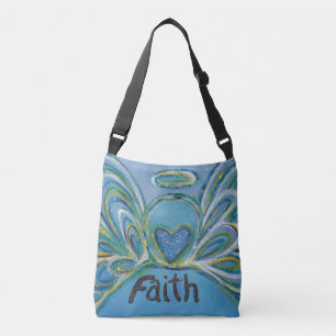 Ajustável Faith Angel Word Art Bolsa Cruzada