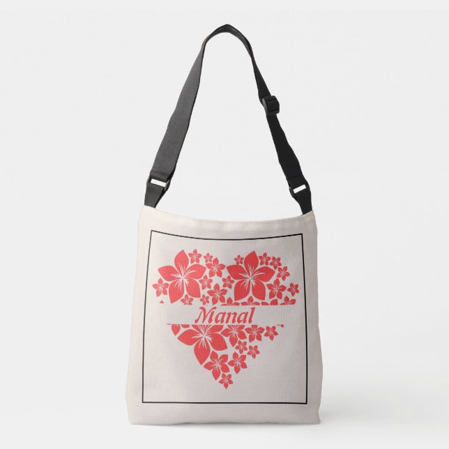 Ajustável Floral Love Heart Bolsa (Frente)