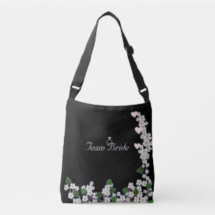 Ajustável Flores de Equipe da Noiva Elegantes em Bolsa Preta