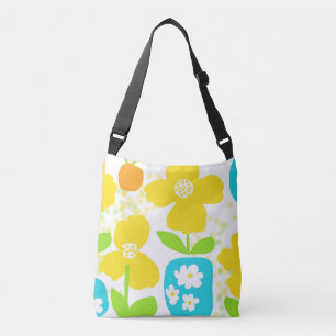 Ajustável Flores frescas Bolsa transversal com impressão tot