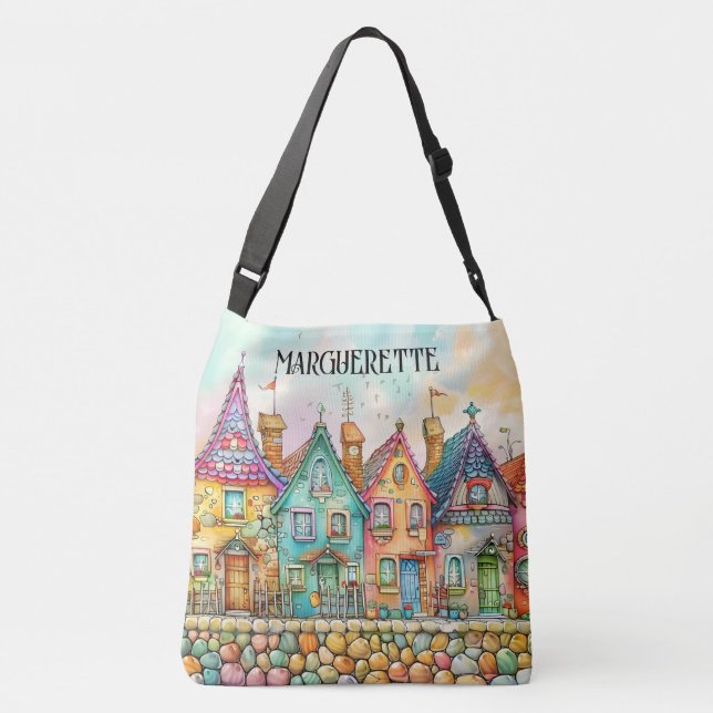 Ajustável Garota Bicicleta Cute Quirky - Veja Trás - Bolsa (Verso)