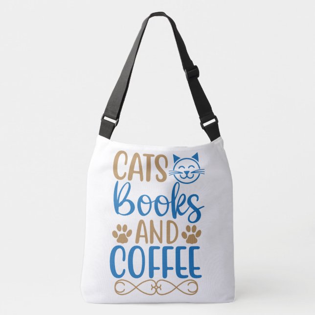Ajustável Gatos, Livros e Bolsa de Café (Frente)