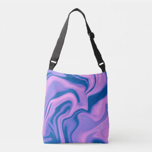 Ajustável Lavanda e Bolsa de mármore líquido azul