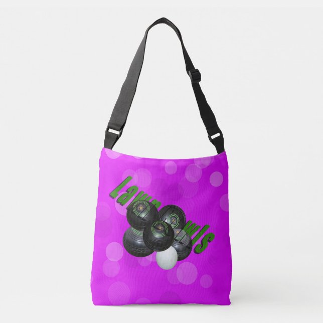 Ajustável Lawn Bowls E Jack Na Bolsa Rosa, (Frente)