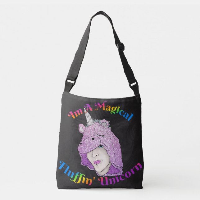 Ajustável Magical Fluffin Unicorn All-Over-Impressão Bolsa (Frente)