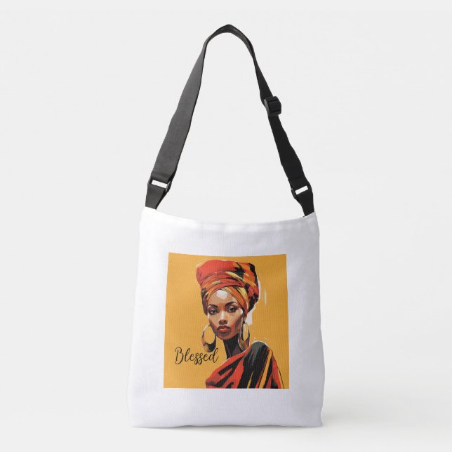 Ajustável Mulher afro-americana abençoada Bolsa (Frente)