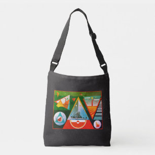 Ajustável Mundo abstrato - Bolsa transversal Colofull Mix