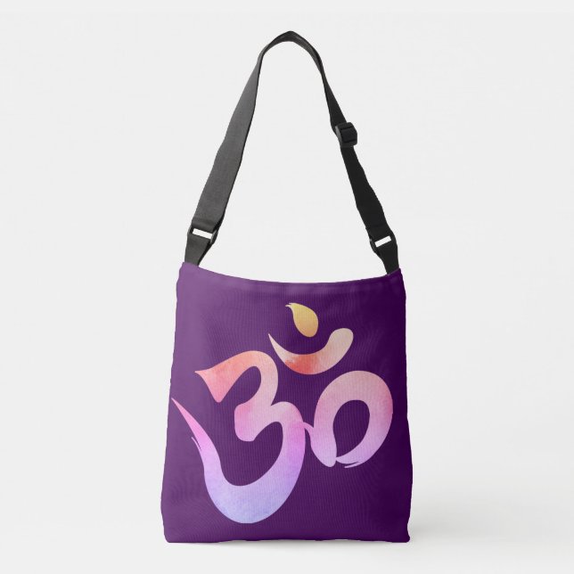Ajustável Om, Aum Mantra, Watercolor om Bolsa (Frente)